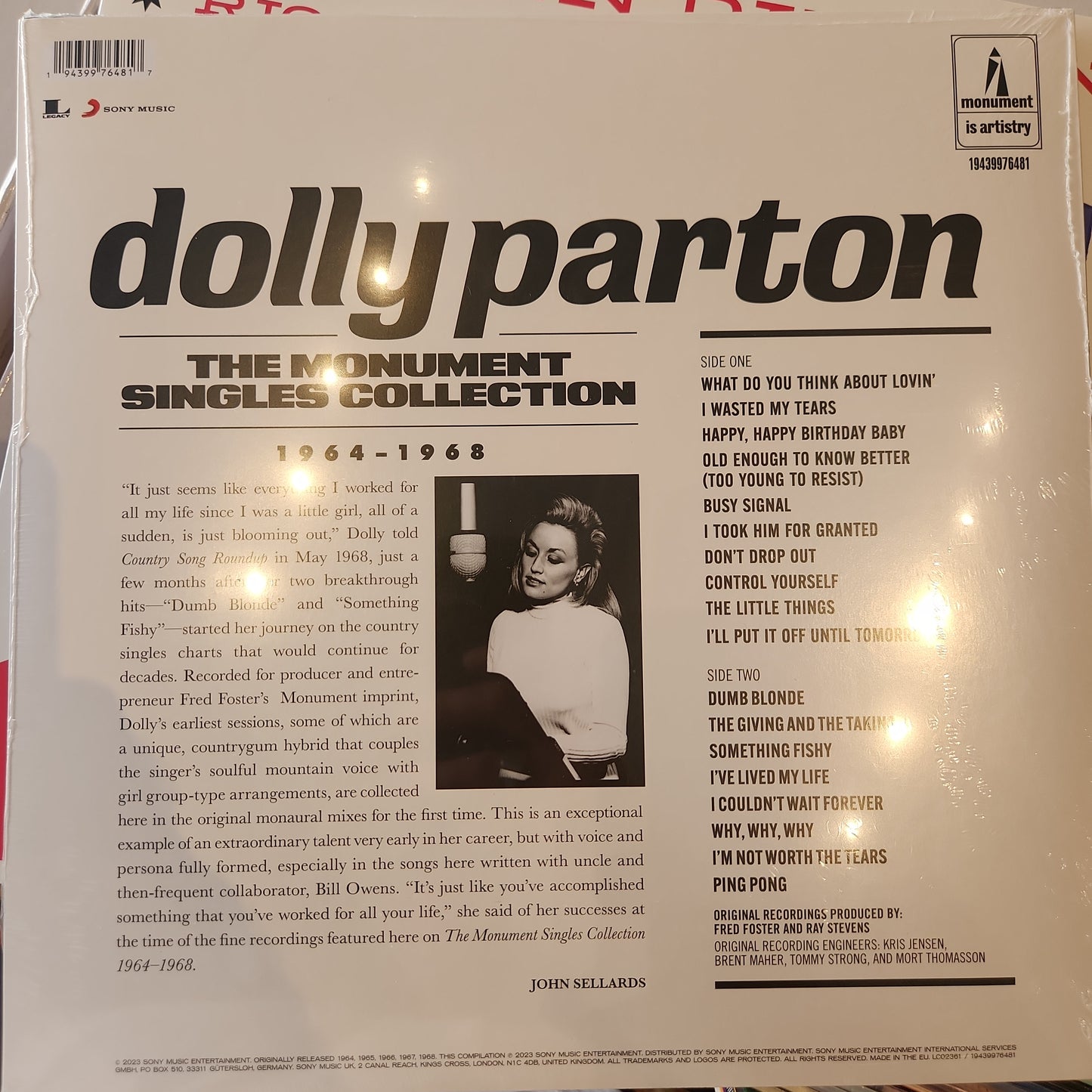 Dolly Parton - The Monument Singles Collection - Vinyl LP