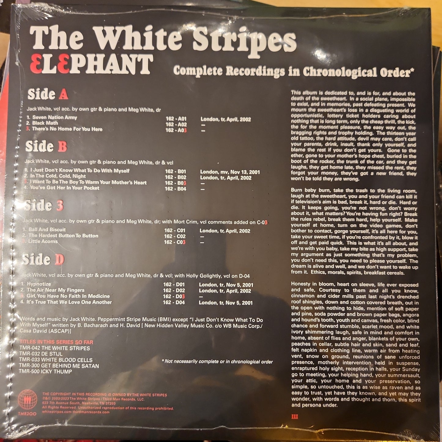 The White Stripes - Elephant - 20th Anniversary Colour Vinyl