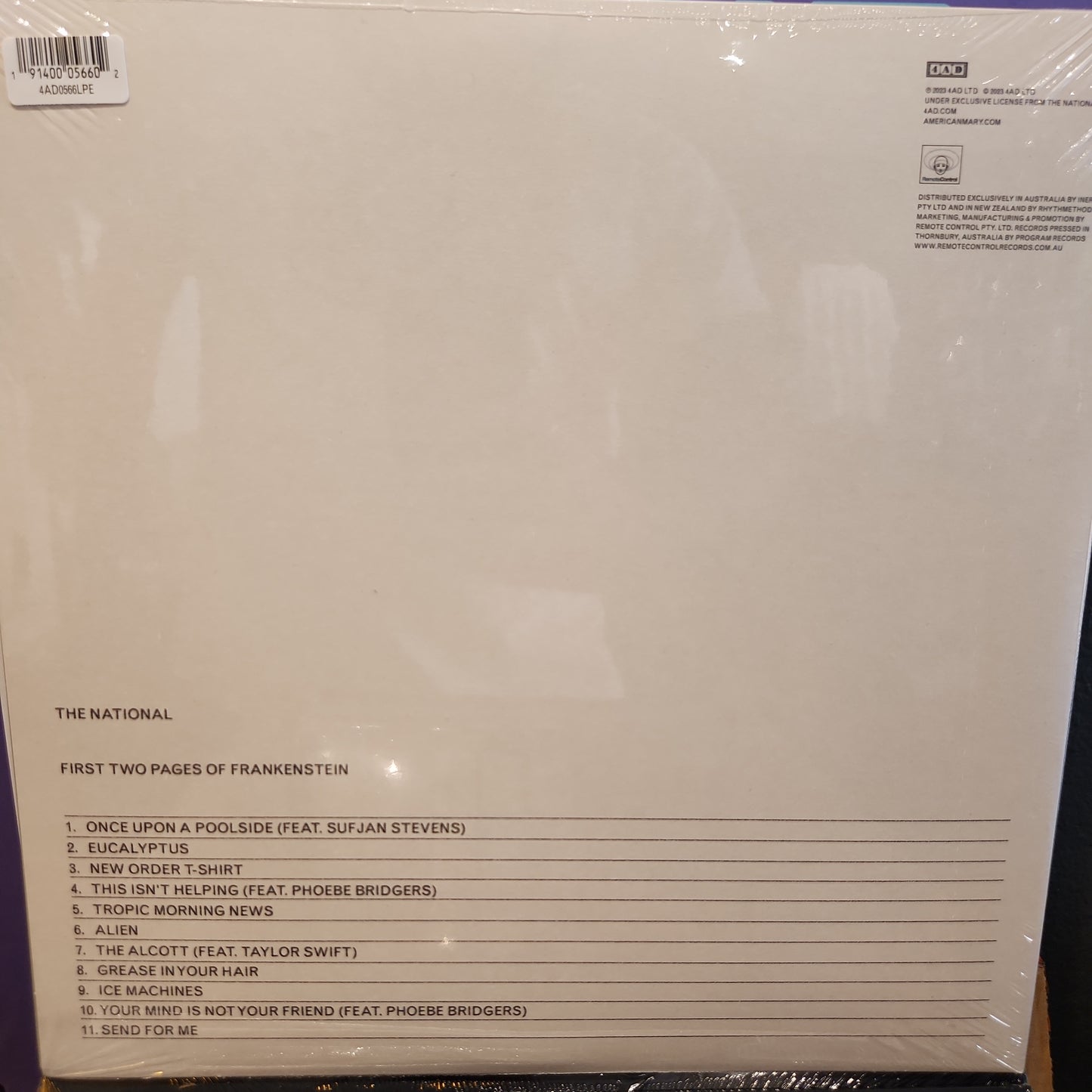 The National - First two Pages of Frankenstein - Black Vinyl LP
