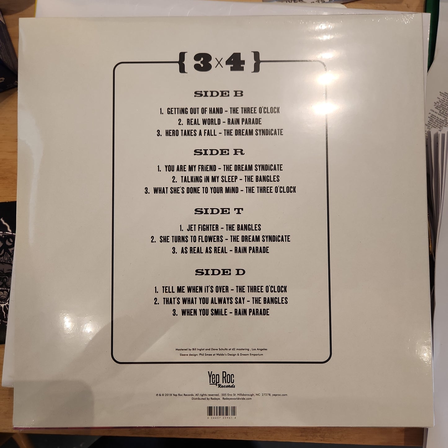 The Bangles, The 3 O'clocl, THE Dream Syndicate, Rain Parade - 4 x 3 - Double Vinyl LP