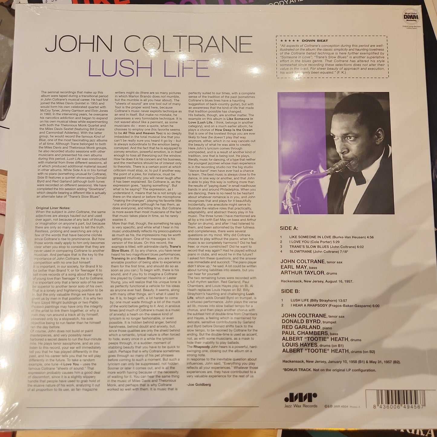 John Coltrane - Lush Life - 180 Gram Vinyl LP