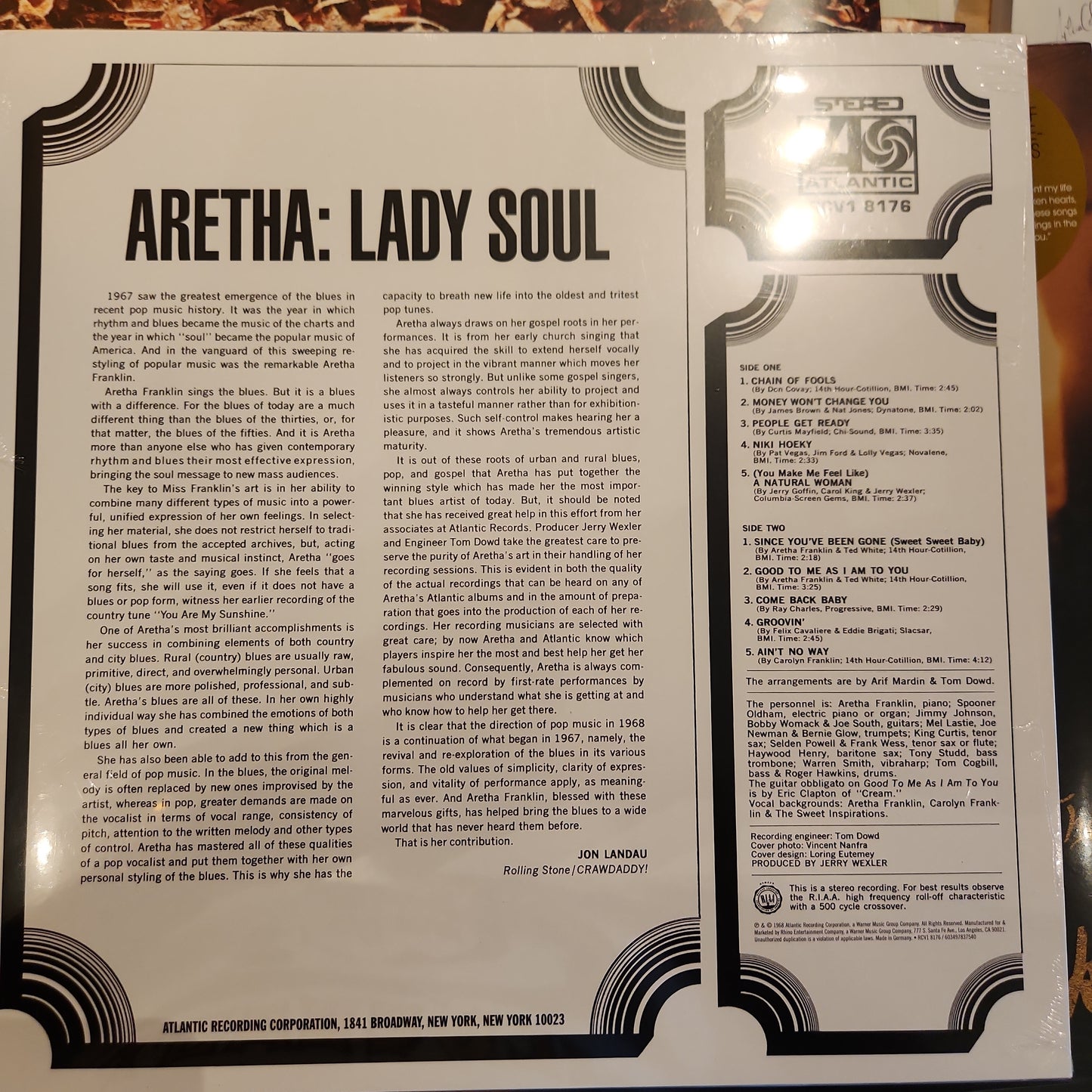 Aretha Franklin - Lady Soul - Limited Clear Vinyl LP