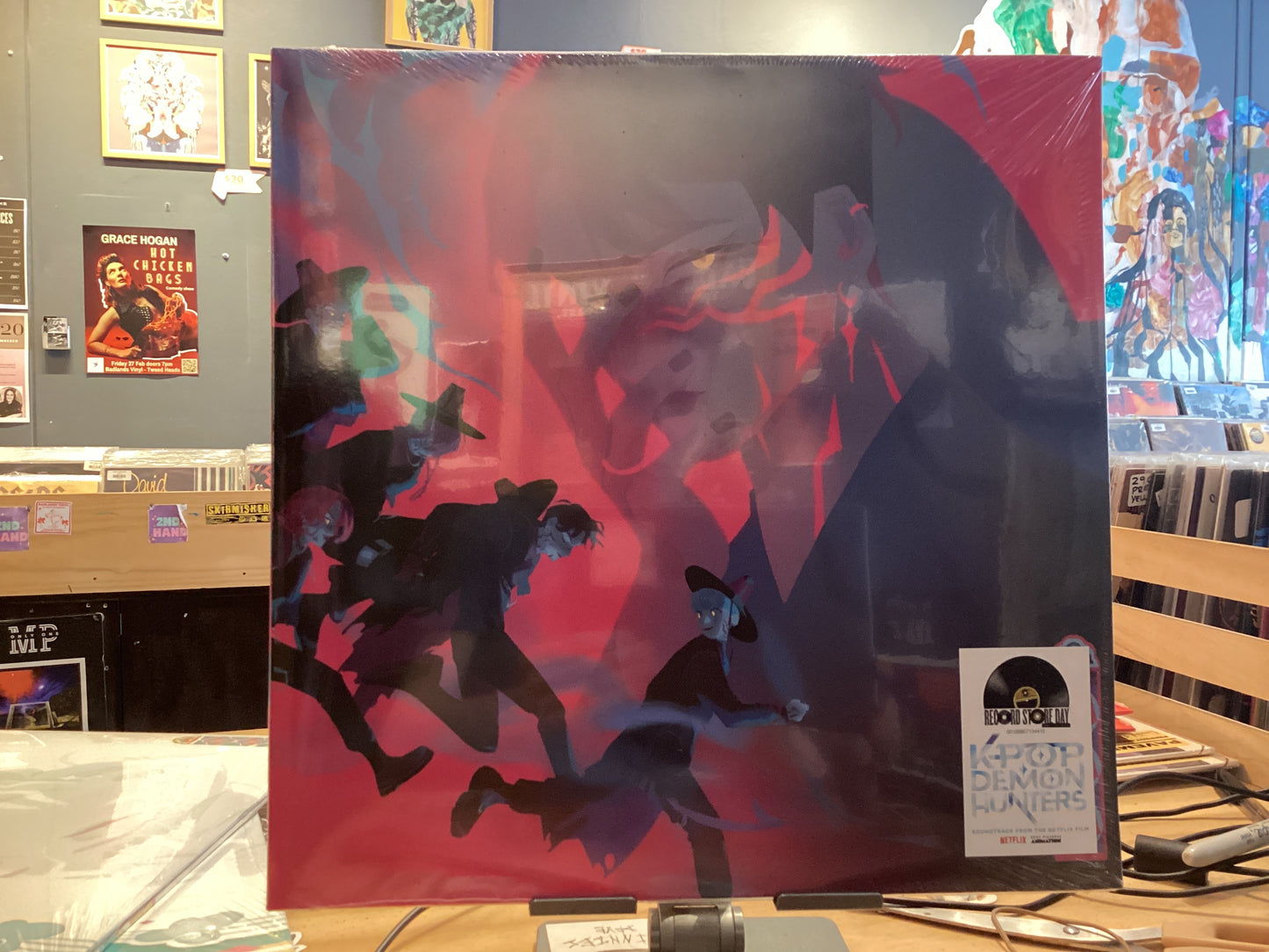 Various - KPop Demon Hunters (Soundtrack From The Netflix Film) - LP, Album, Record Store Day, Reissue, Repress, Black Transparent With Blue & Purple Splatter, Gatefold, Saja Boys Edition
