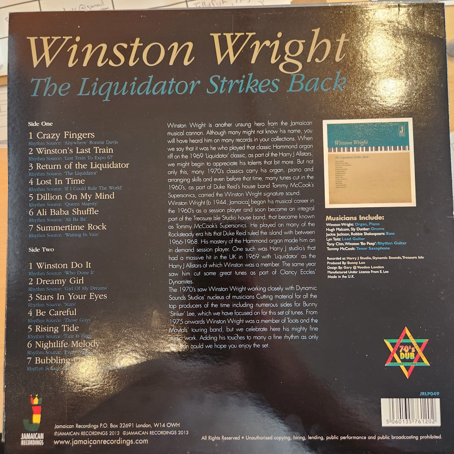 Winston Wright - Liquidator Strikes Back - Vinyl LP