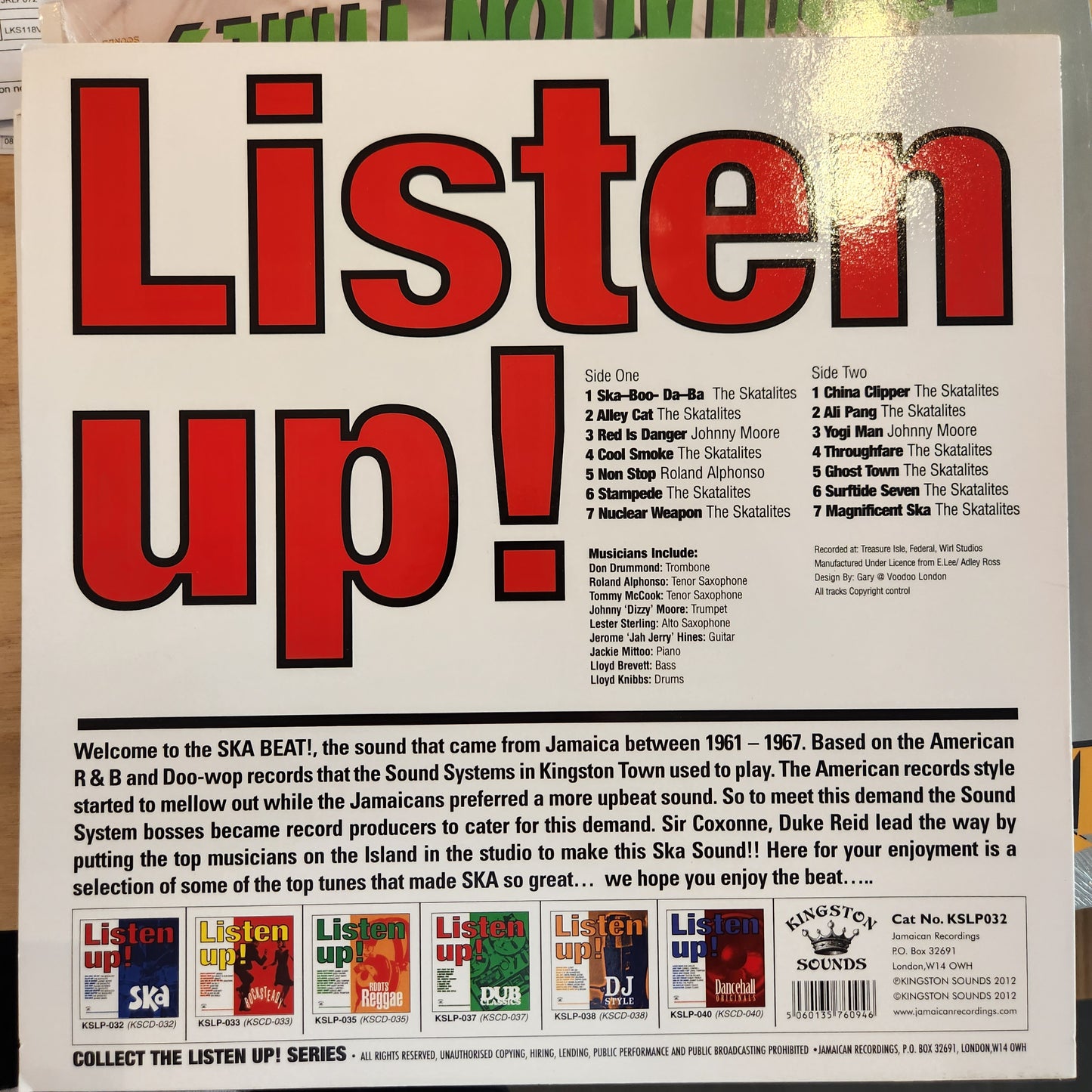 Various Artists - Listen Up - Ska - Vinyl LP