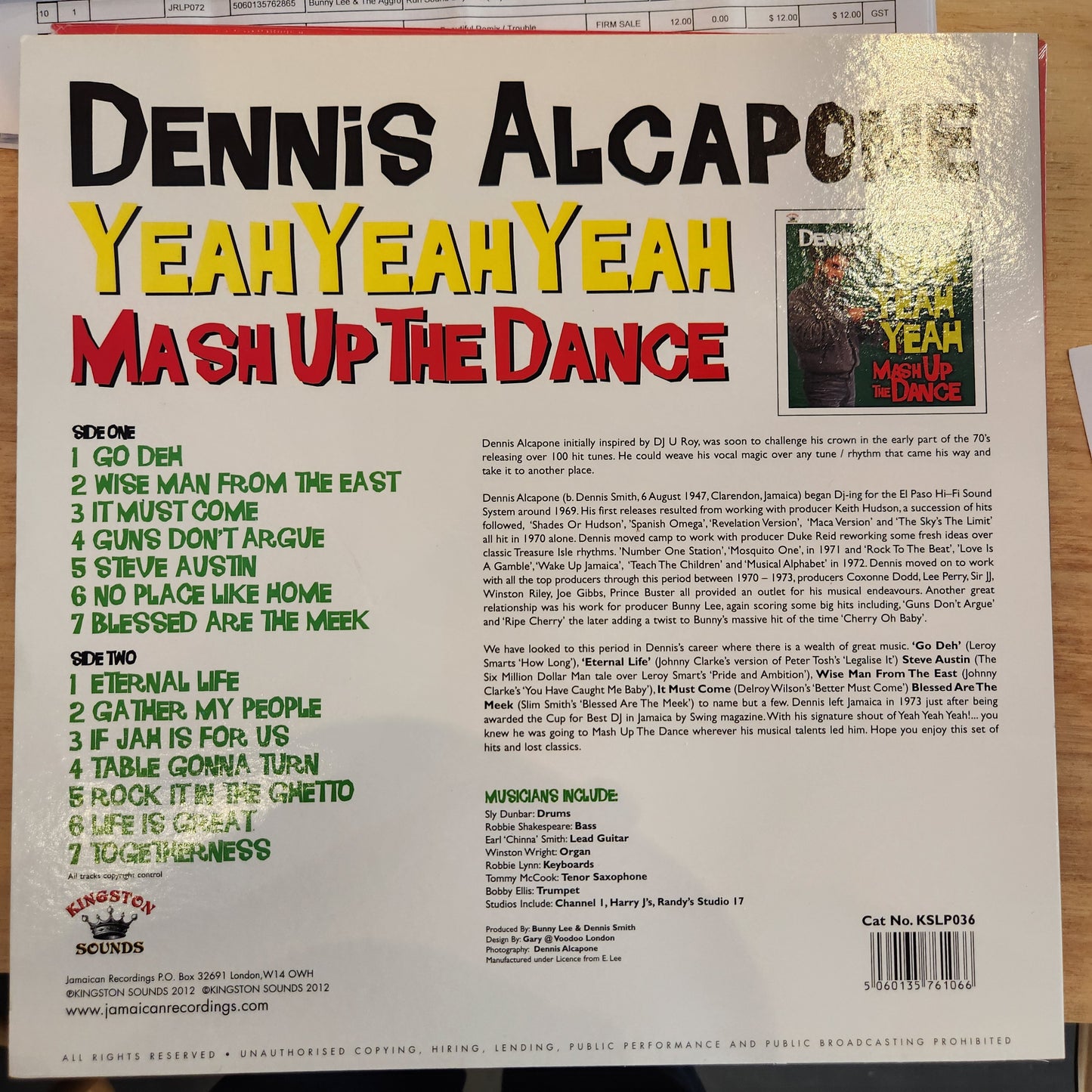 Dennis Alcapone - Yeah Yeah Yeah. Mash up - Vinyl LP