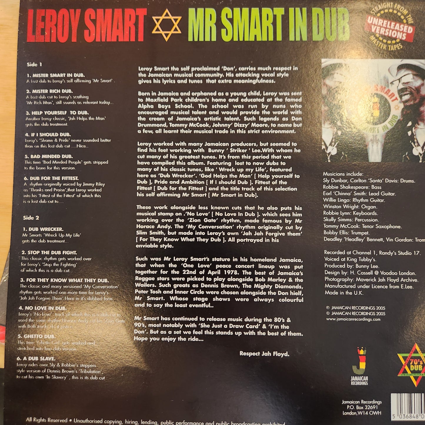 Leroy Smart - Mr Smartin Dub - Vinyl LP