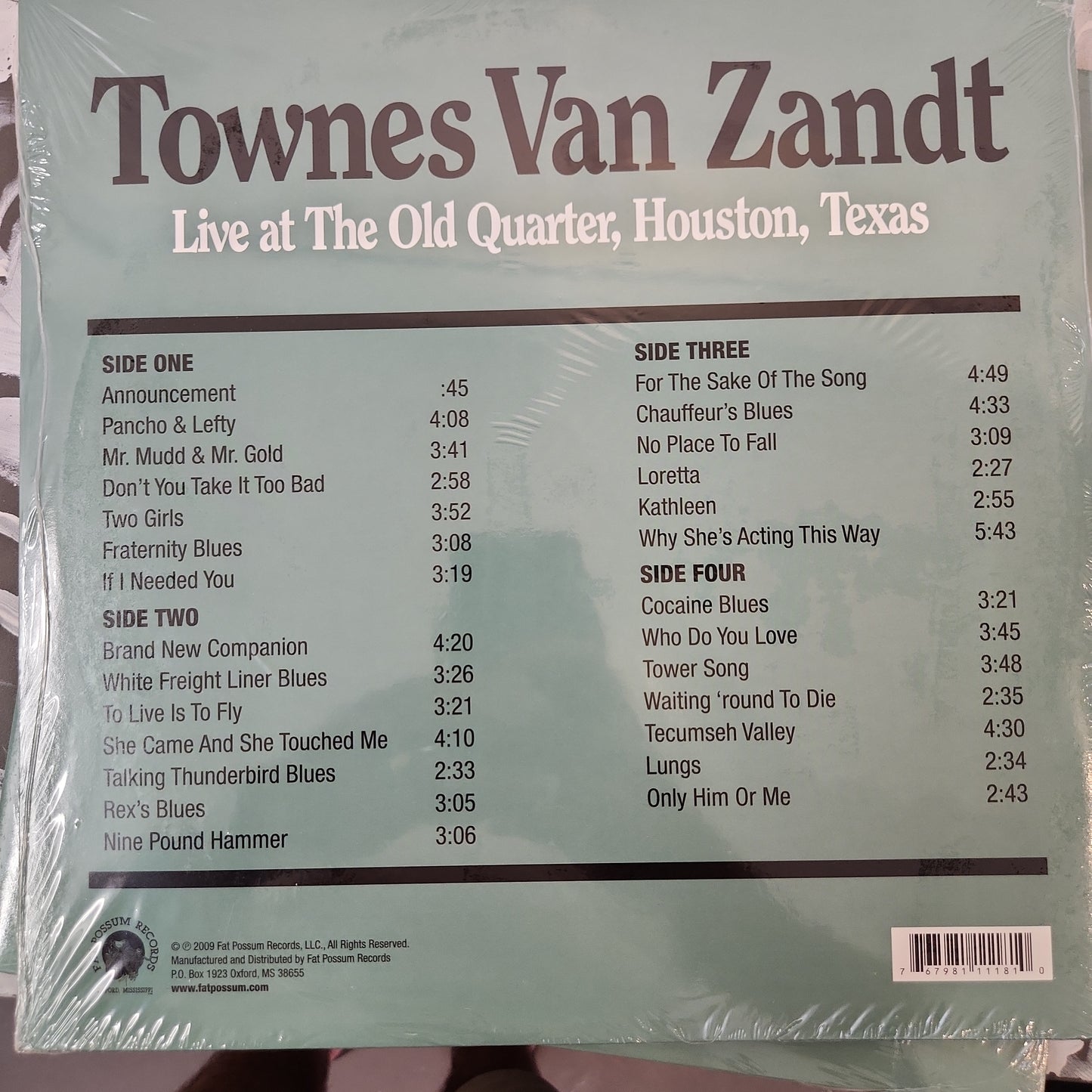 Townes Van Zandt - Live at the Old Quarter - Vinyl LP