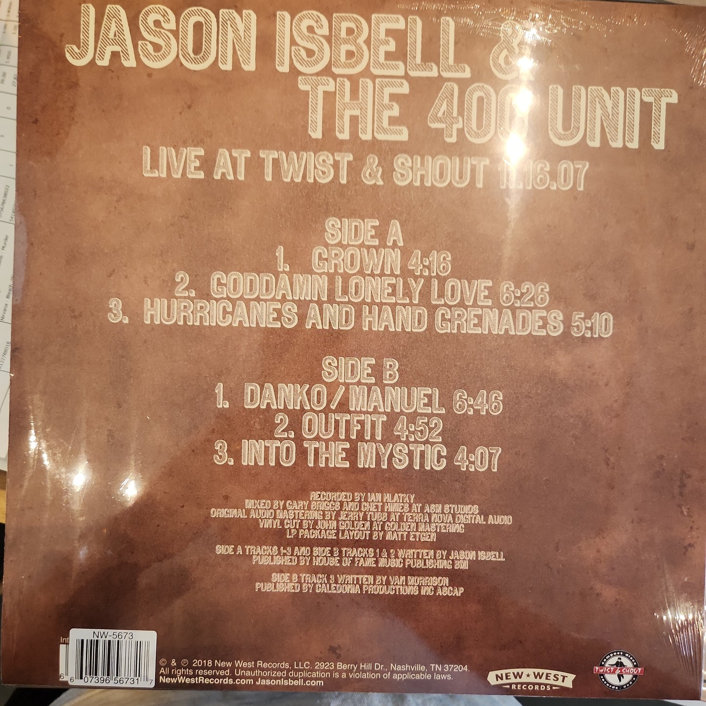 Jason Isbell & the 400 Unit - Live at the twist and Shout - Vinyl LP