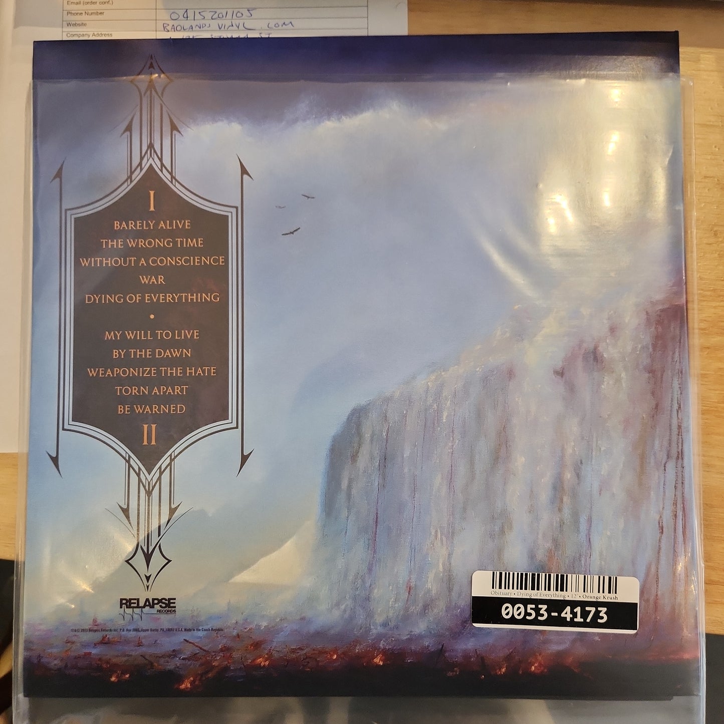 Obituary - Dying of Everything - Limited Orange Vinyl