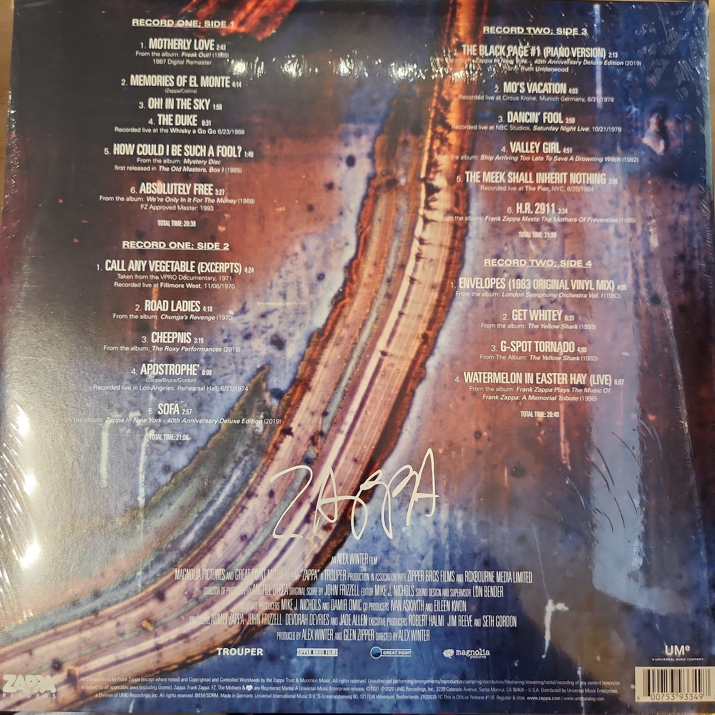 Frank Zappa - Zappa Soundtrack - Double Vinyl LP