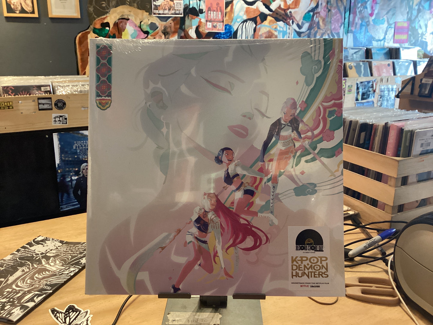 Various - KPop Demon Hunters (Soundtrack From The Netflix Film) - LP, Album, Record Store Day, Reissue, Black With Pink & Cyan Swirl, Gatefold, HUNTR/X Edition