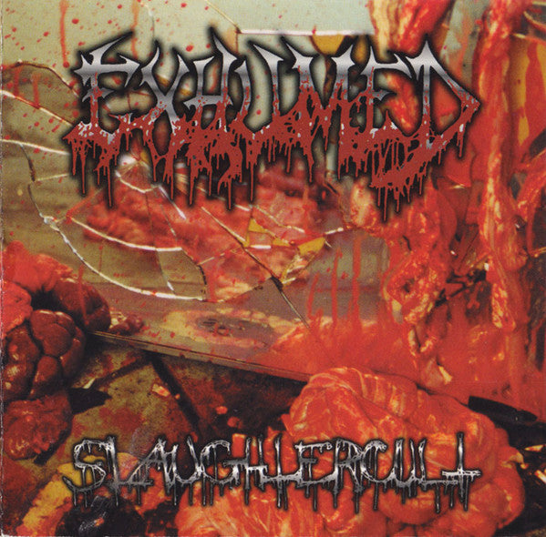 Exhumed - Slaughtercult - LP, Album, Limited Edition, Reissue, Clear [Milky] With Splatter [Red, Oxblood And Swamp Green] - Image 1