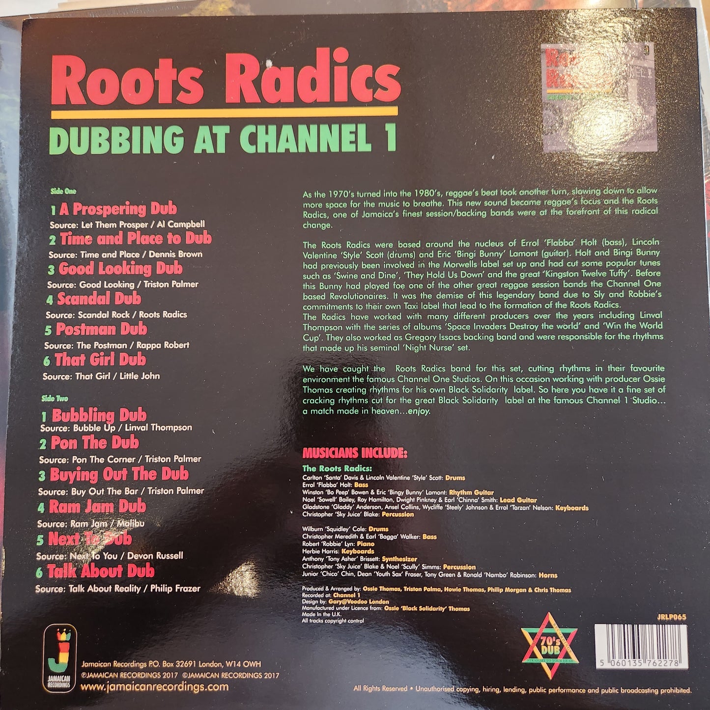 Roots Radics - Dubbing at Channel One - Vinyl LP