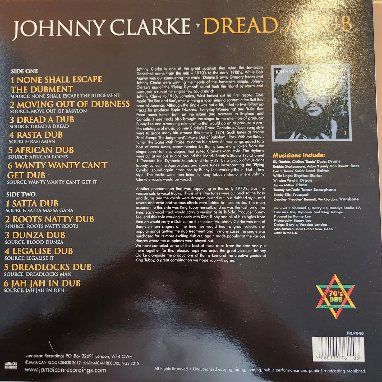 Johnny Clarke - Dread a Dub - Vinyl LP