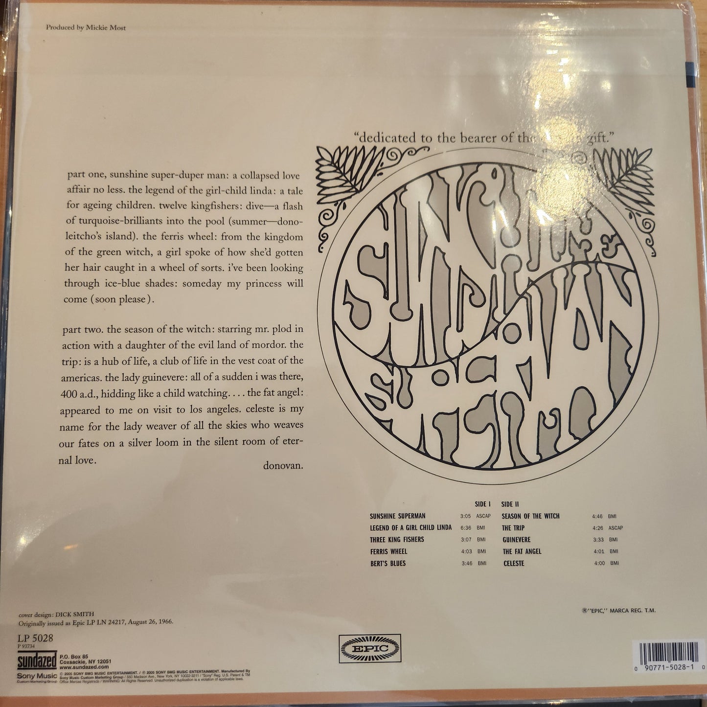 Donovan - Sunshine Superman - Gold Vinyl LP