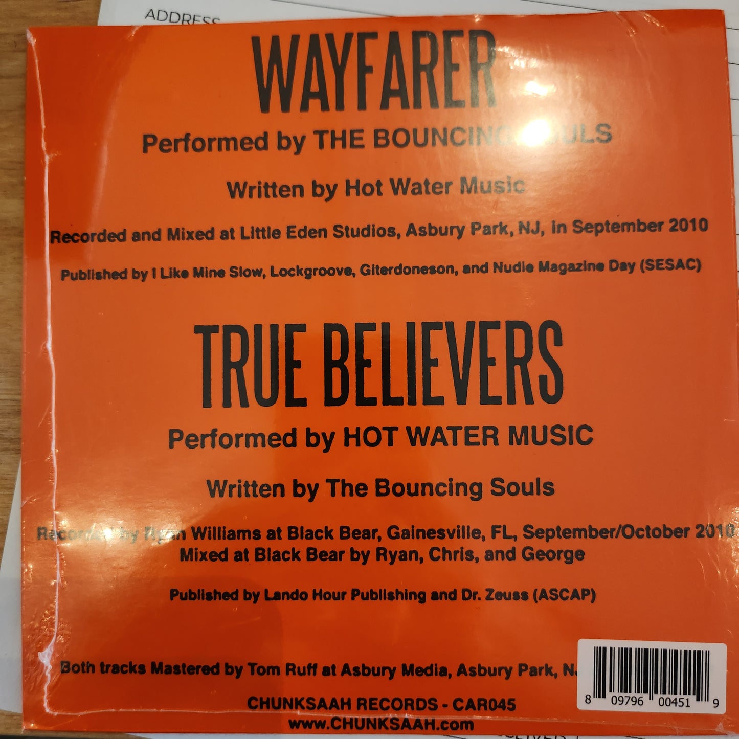 Bouncing Souls / Hot Water Music - Split - 7" Vinyl