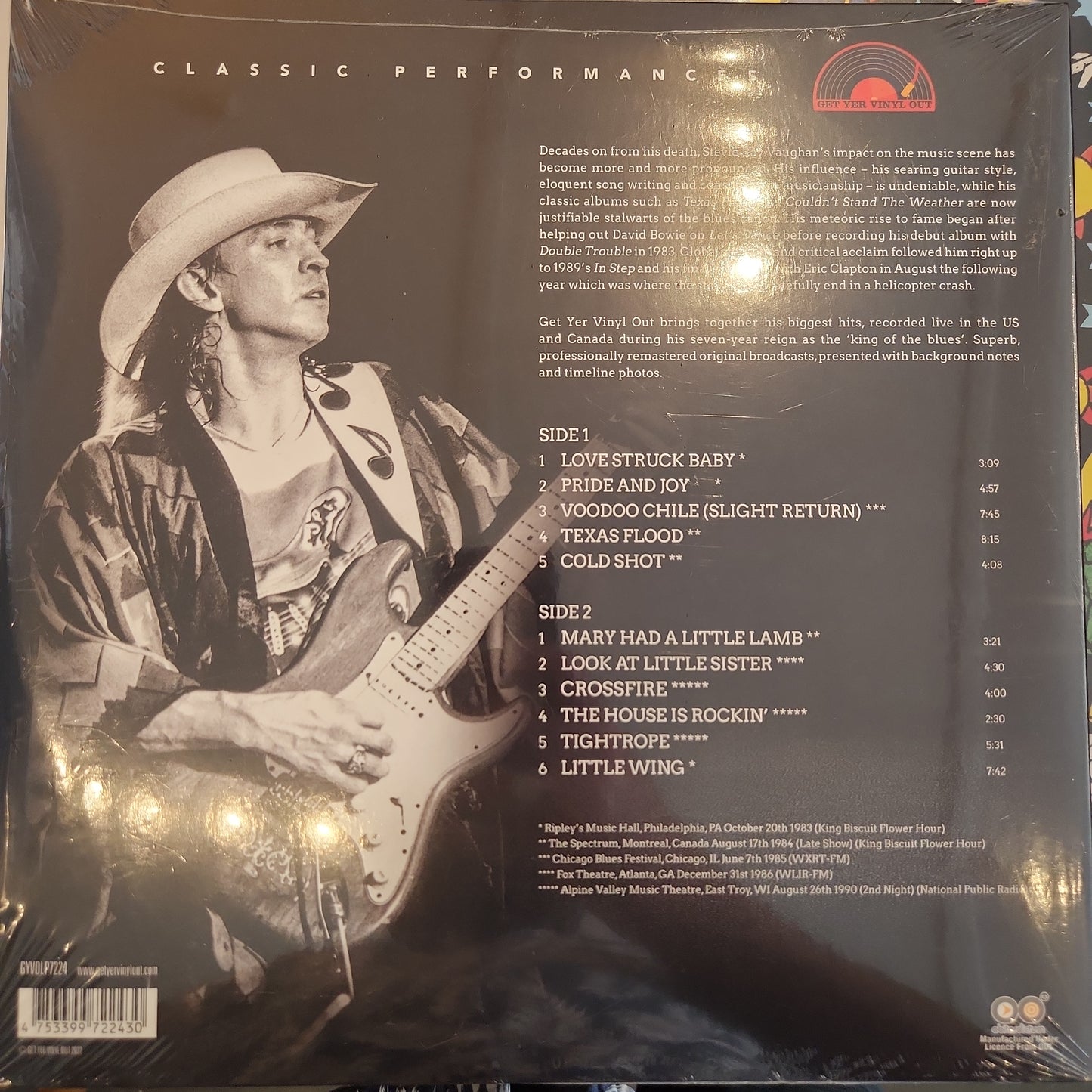 Stevie Ray Vaughan - Greatest Hits Live - Vinyl LP