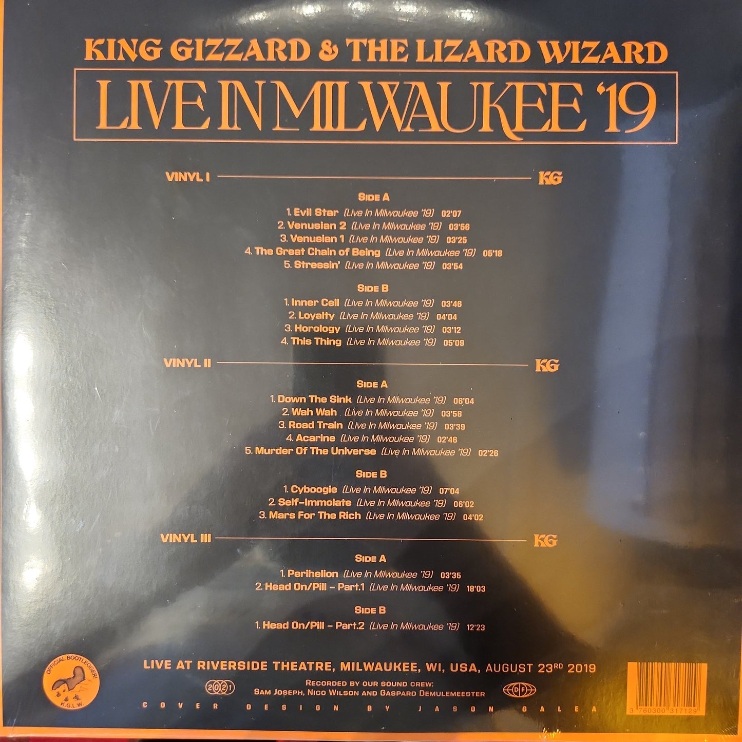 King Gizzard & The Lizard Wizard - Live in Milwaukee 2019 - 3LP