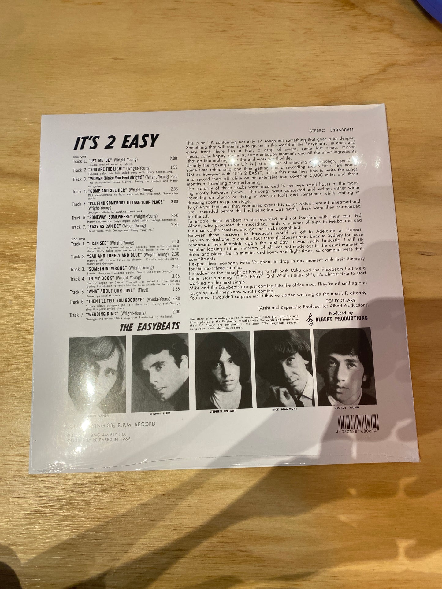 The Easybeats - It's 2 Easy - Vinyl LP